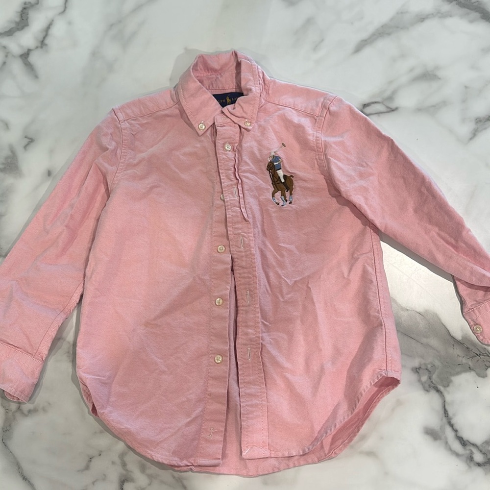 Ralph Lauren Polo Boys Oxford button down pink shirt